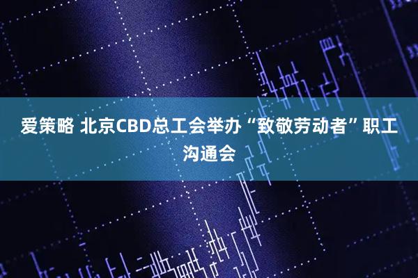 爱策略 北京CBD总工会举办“致敬劳动者”职工沟通会