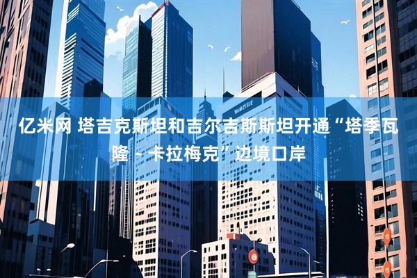 亿米网 塔吉克斯坦和吉尔吉斯斯坦开通“塔季瓦隆－卡拉梅克”边境口岸